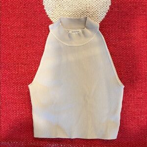 Babaton Sculpt Knit Mockneck Halter Top Aritzia m medium ribbed crop